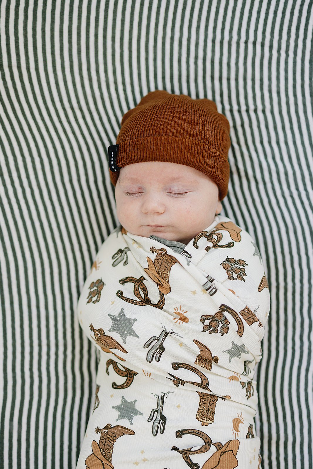 Mebie Baby Brown Mebie Baby Beanie Adjustable Soft Acrylic Baby Hat - 