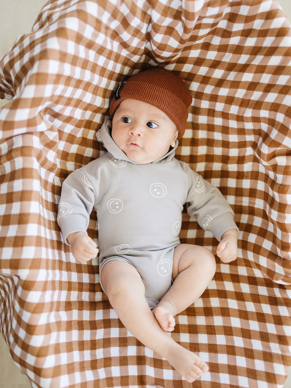 Mebie Baby Brown Mebie Baby Beanie Adjustable Soft Acrylic Baby Hat - 