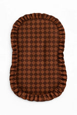 Little Mae & Co Brown Mocha Diamond Ruffle Baby Lounger Cover - 