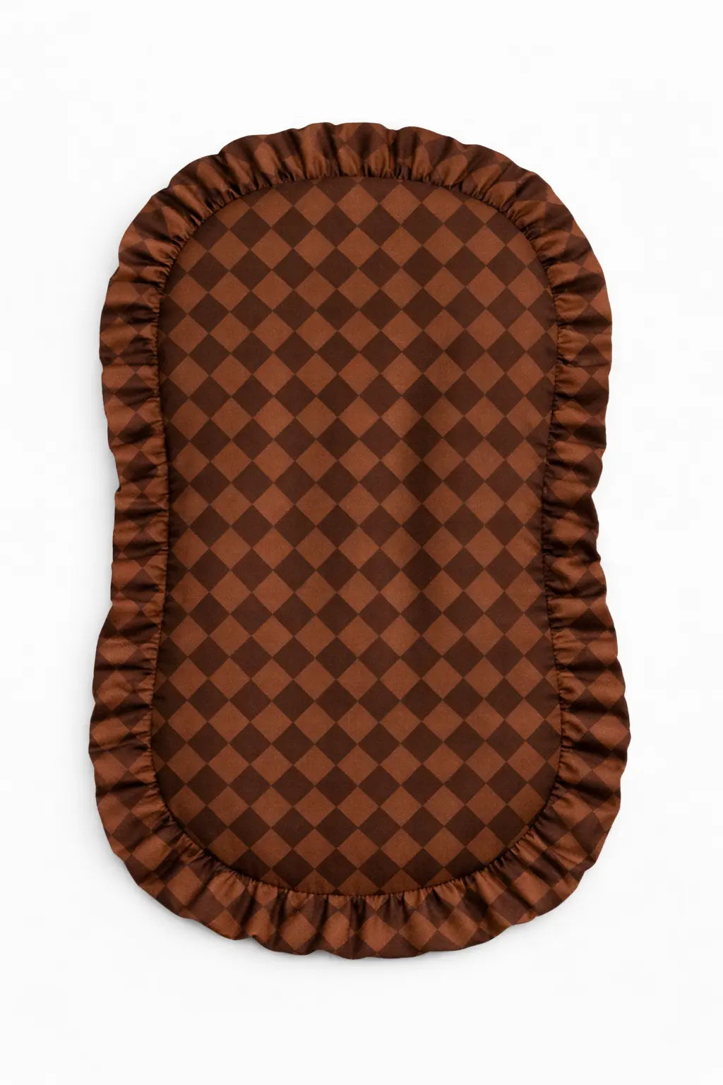Little Mae & Co Brown Mocha Diamond Ruffle Baby Lounger Cover - 