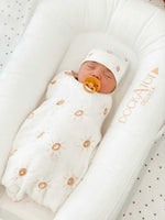 Organic Muslin Swaddle Blanket - Brown Sun by Harp Angel Boutique at Everetts Place