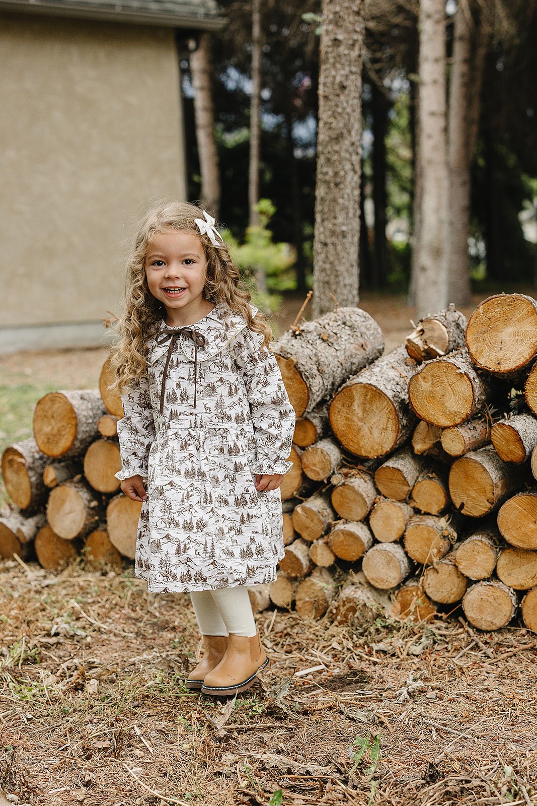 Mebie Baby Brown Toile Dress - 