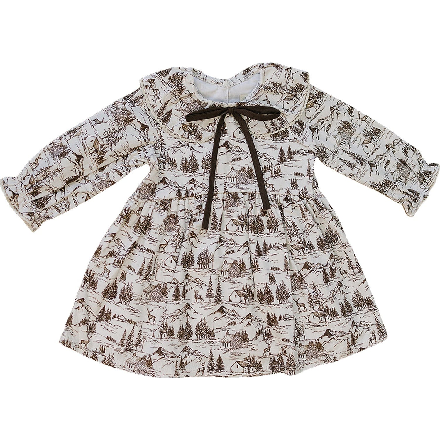 Brown Toile Dress - Sleeve, Dress, Day Dress, One-piece garment, Pattern | Everetts Place