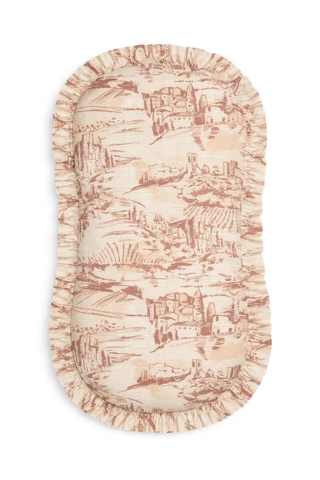 Little Mae & Co Brown Toile Ruffle Baby Lounger Cover - 