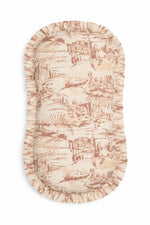 Little Mae & Co Brown Toile Ruffle Baby Lounger Cover - 