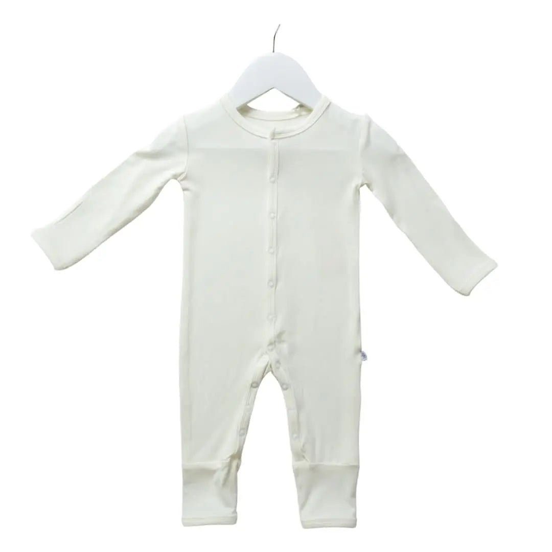 Bubble Baby Bubble Baby Ivory Snap Romper Bamboo Viscose Bubble Blend Four Way Stretch Easy Snaps - 