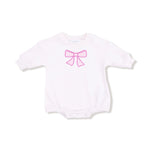 Angel Dear Bubble Sweatshirt With Pink Bow Applique For Cozy Layers - Everetts Place Boutique - 