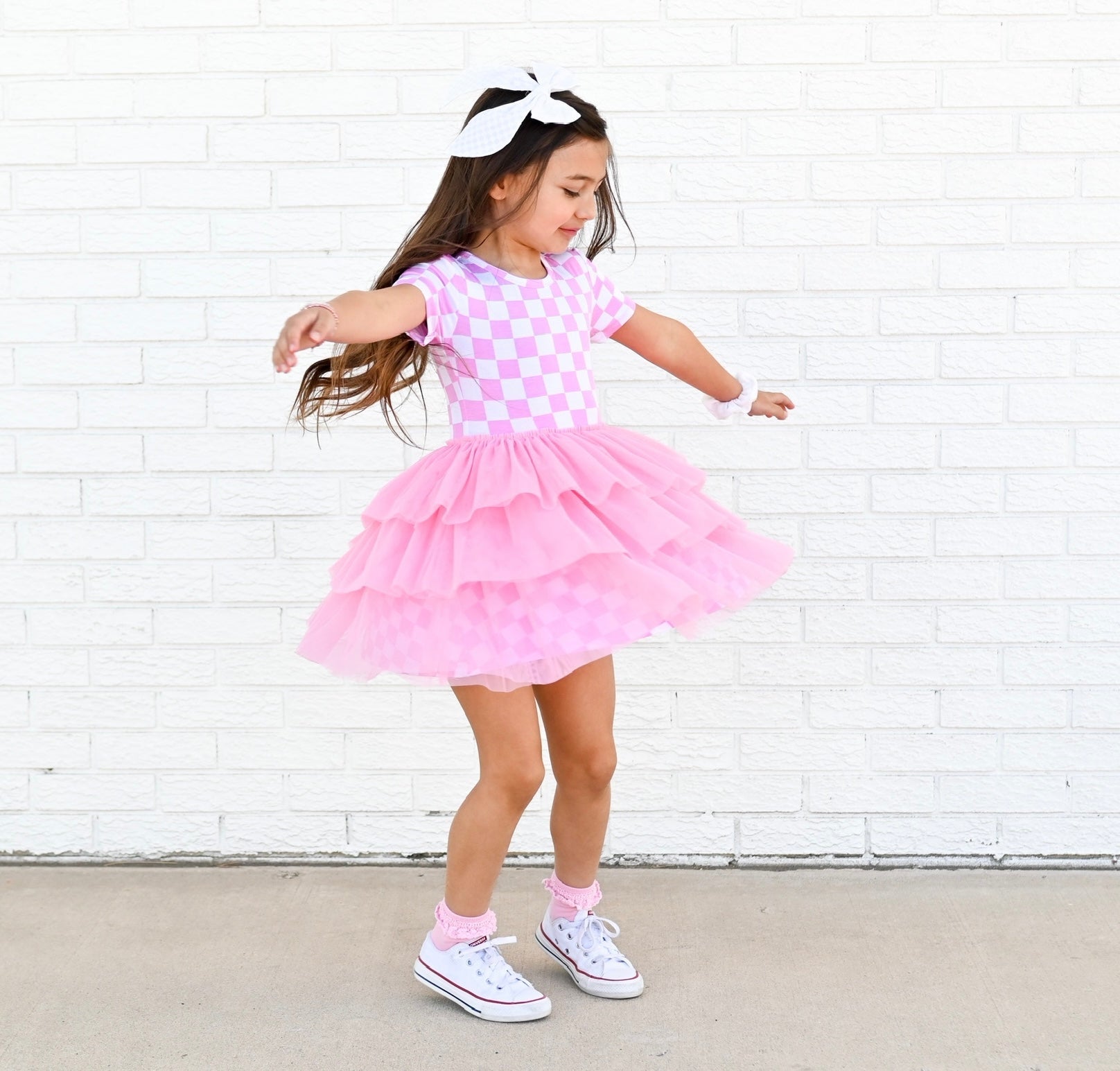 DREAM BIG LITTLE CO BUBBLEGUM CHECKERS DREAM TUTU DRESSEveretts Place