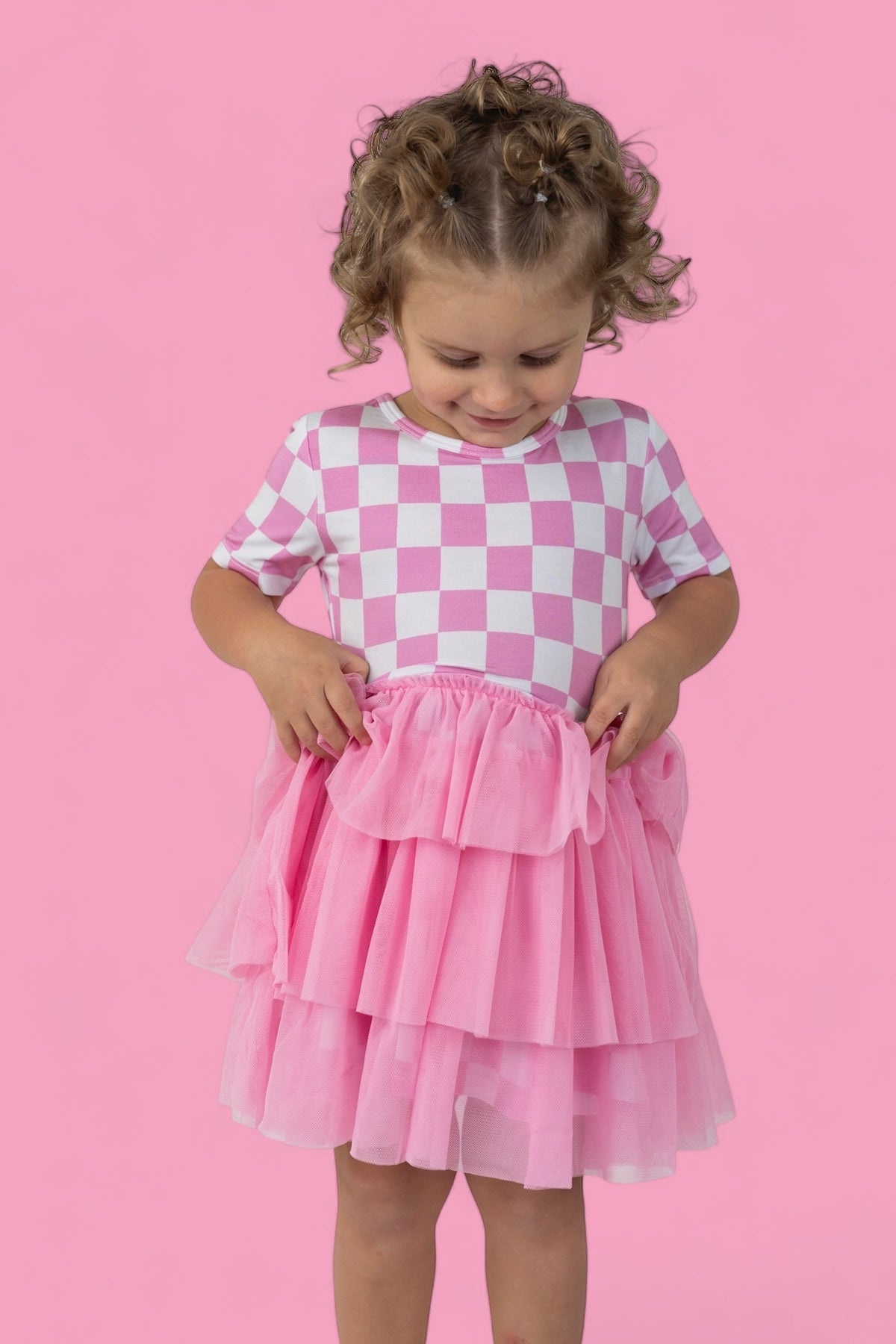 DREAM BIG LITTLE CO BUBBLEGUM CHECKERS DREAM TUTU DRESSEveretts Place