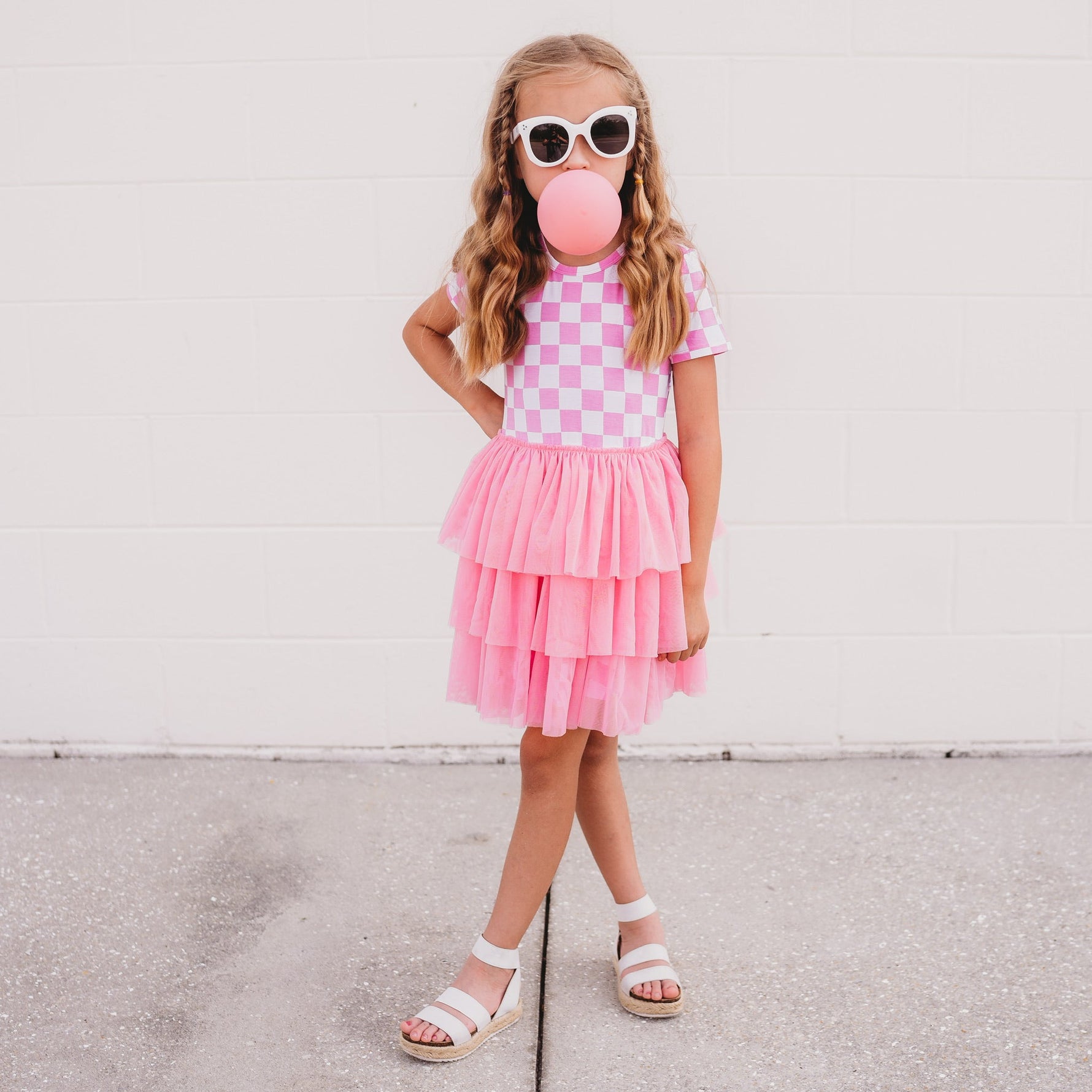 DREAM BIG LITTLE CO BUBBLEGUM CHECKERS DREAM TUTU DRESSEveretts Place