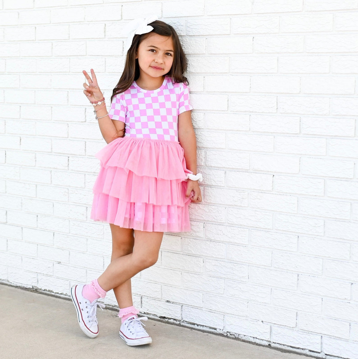 DREAM BIG LITTLE CO BUBBLEGUM CHECKERS DREAM TUTU DRESSEveretts Place