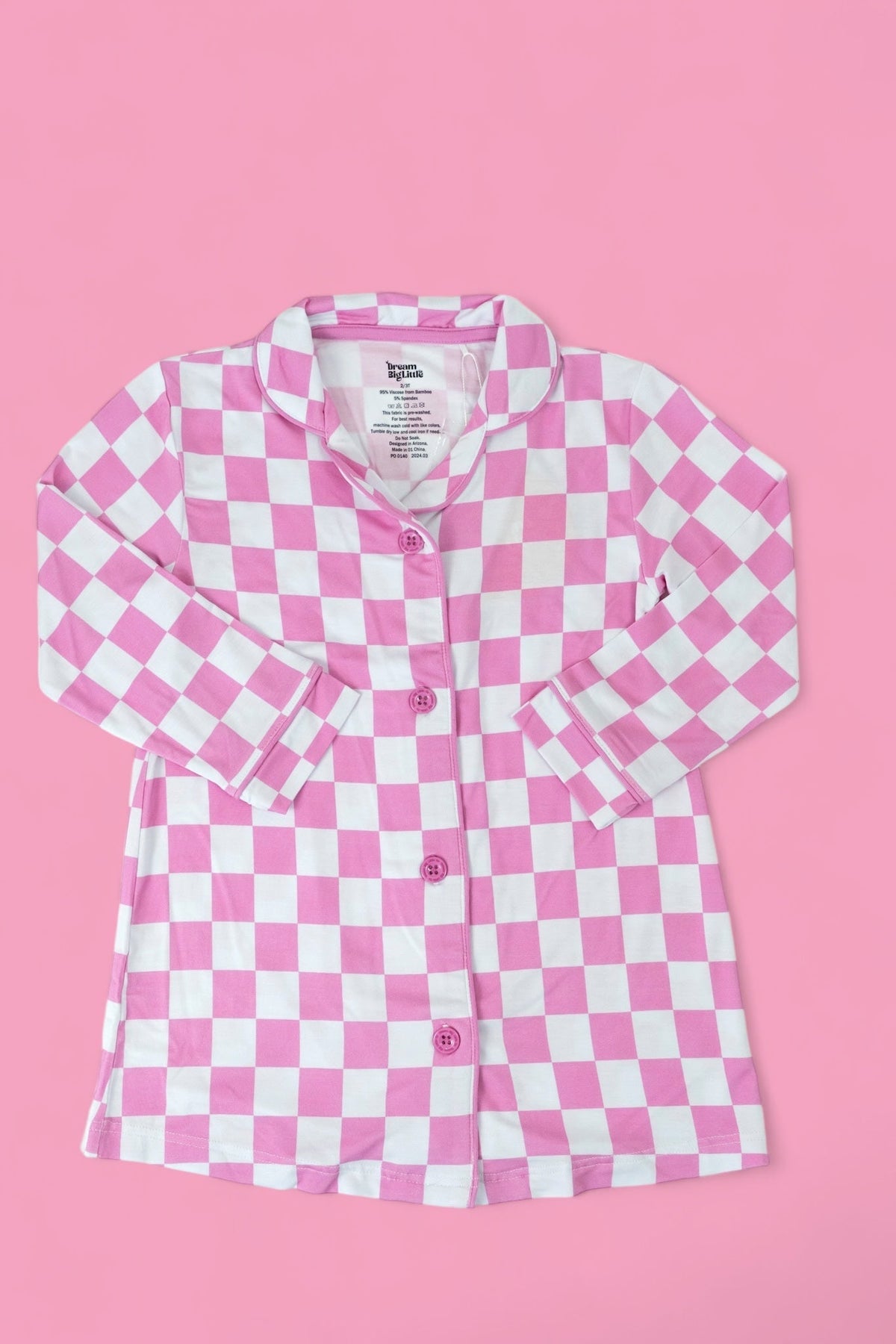 DREAM BIG LITTLE CO BUBBLEGUM CHECKERS GIRL'S DREAM GOWNEveretts Place
