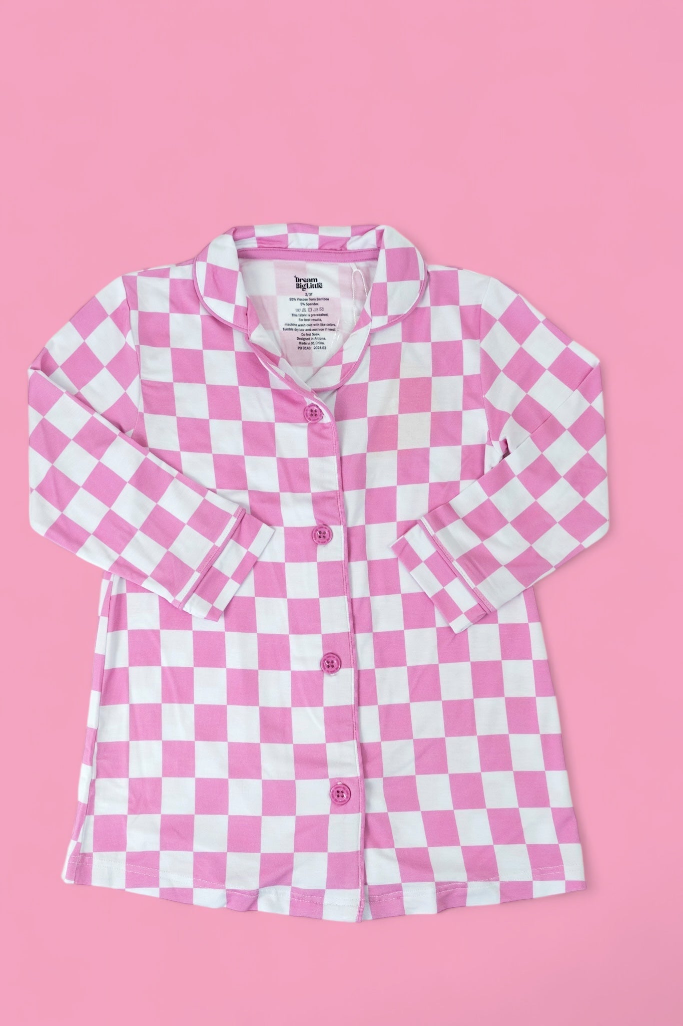 DREAM BIG LITTLE CO BUBBLEGUM CHECKERS GIRL'S DREAM GOWNEveretts Place