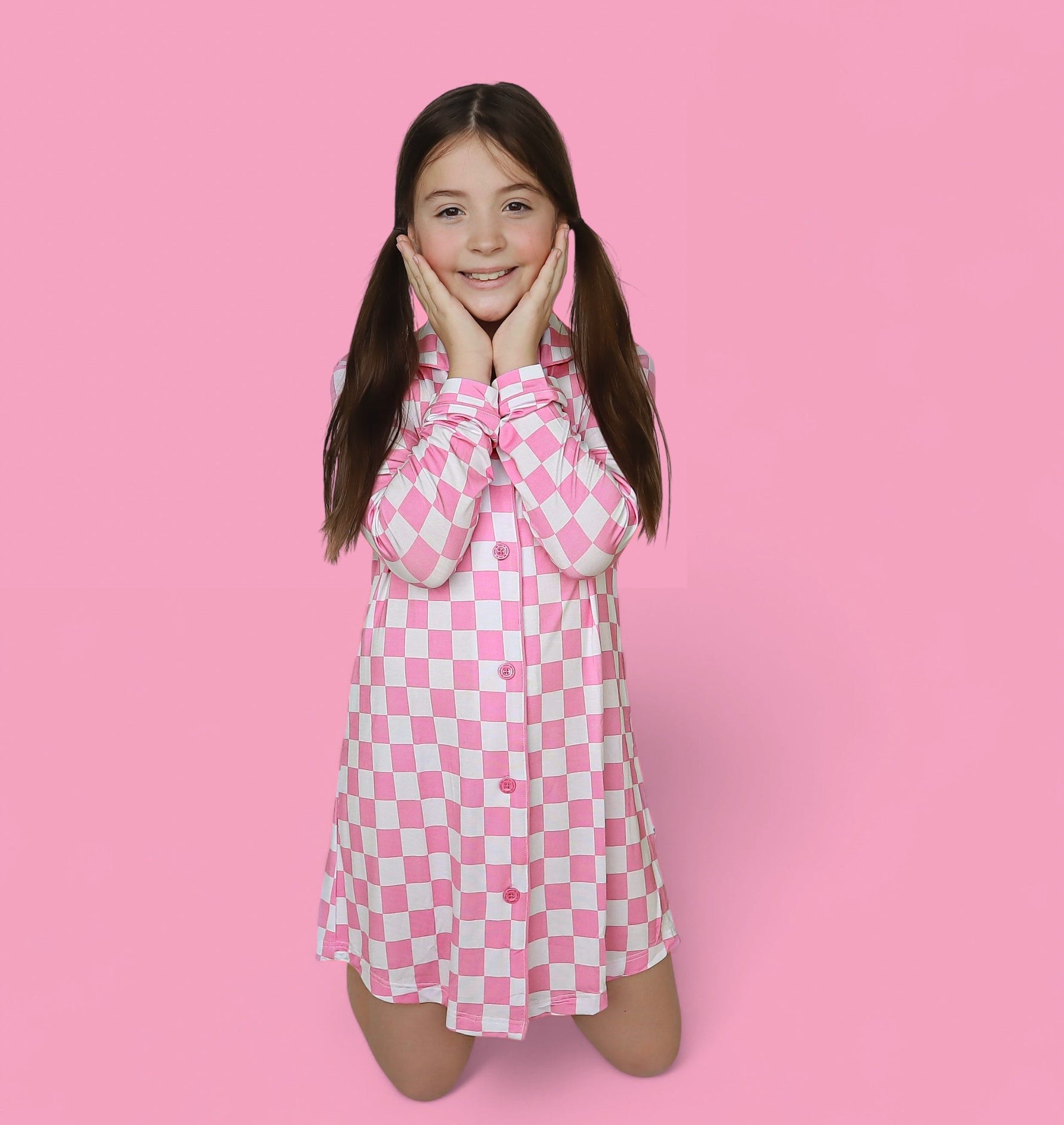 DREAM BIG LITTLE CO BUBBLEGUM CHECKERS GIRL'S DREAM GOWNEveretts Place