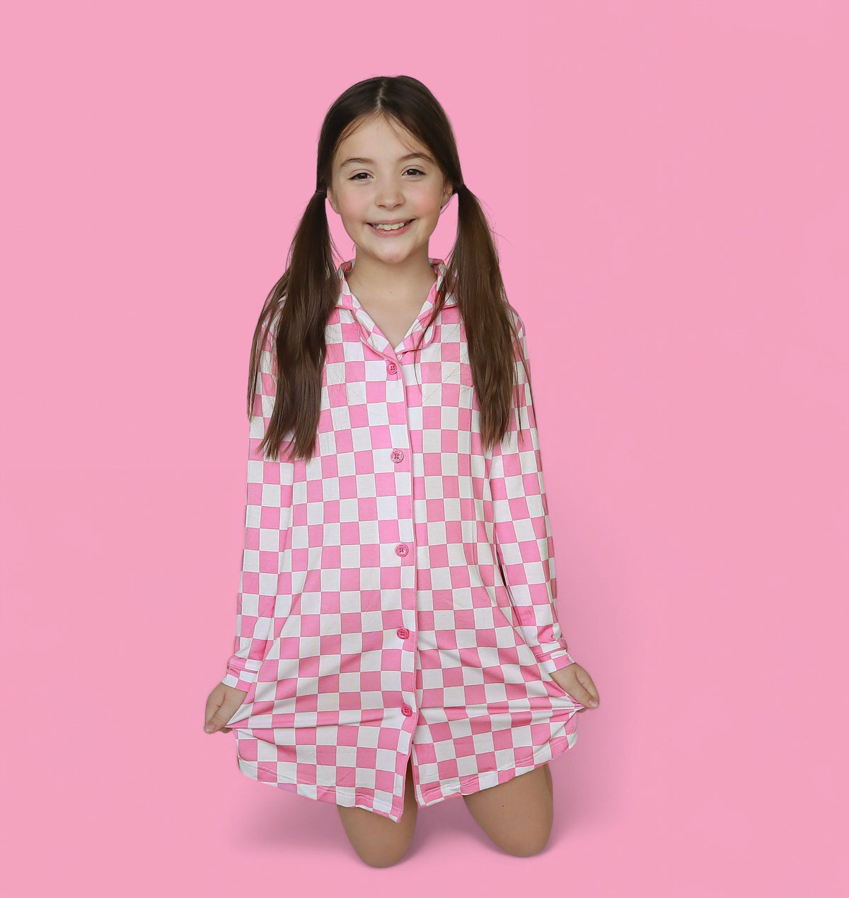 DREAM BIG LITTLE CO BUBBLEGUM CHECKERS GIRL'S DREAM GOWNEveretts Place