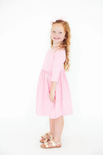 Mila & Rose ® Bubblegum Pink 3/4 Sleeve Pocket Twirl Dress - 