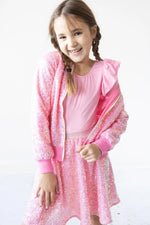 Mila & Rose ® Bubblegum Pink L/S Flutter Sleeve Leotard - 