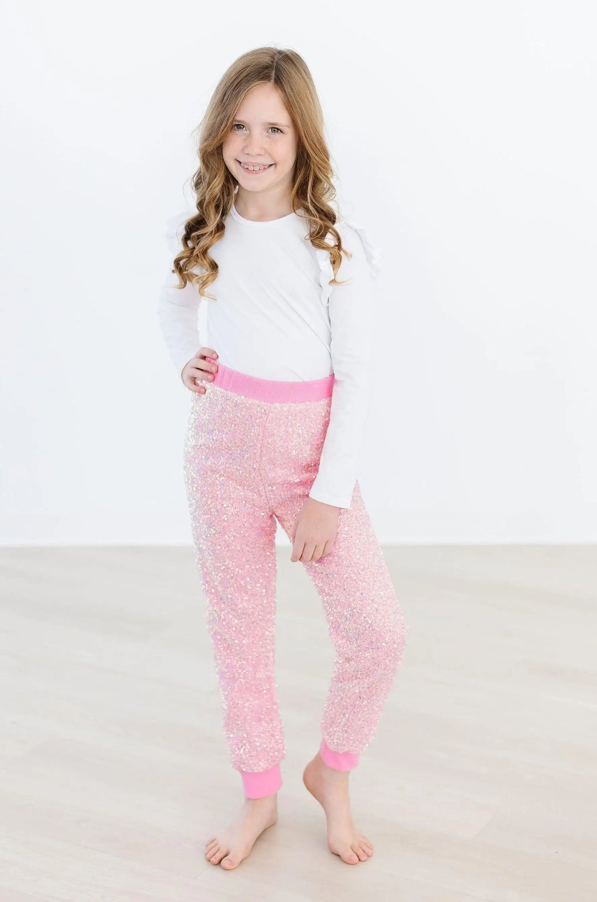 Mila & Rose ® Bubblegum Pink Sequin Joggers - 