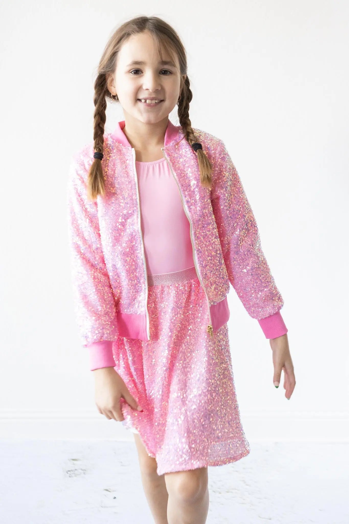 Mila & Rose ® Bubblegum Pink Sequin Twirl Skort - 