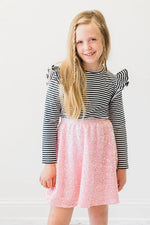 Mila & Rose ® Bubblegum Pink Sequin Twirl Skort - 