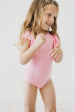 Mila & Rose ® Bubblegum Pink S/S Flutter Sleeve LeotardEveretts Place