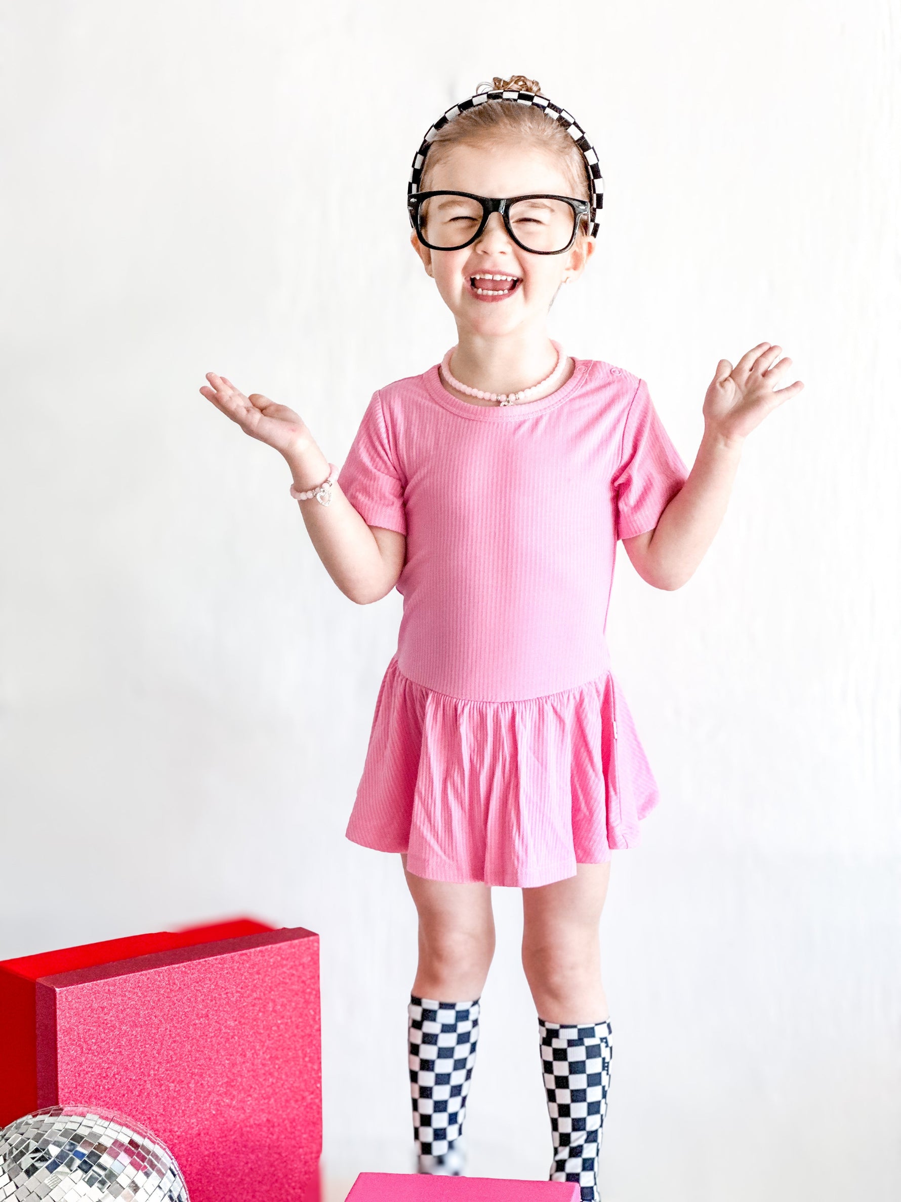 DREAM BIG LITTLE CO BUBBLEGUM RIB DREAM BODYSUIT DRESSEveretts Place