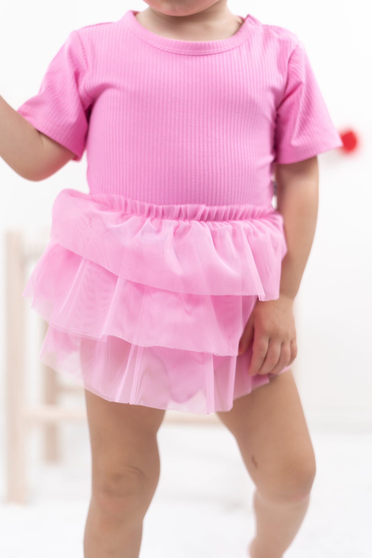 DREAM BIG LITTLE CO BUBBLEGUM RIB DREAM TUTU BODYSUIT DRESSEveretts Place