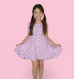 DREAM BIG LITTLE CO BUBBLEGUM WAVY CHECKERS DREAM RUFFLE DRESSEveretts Place