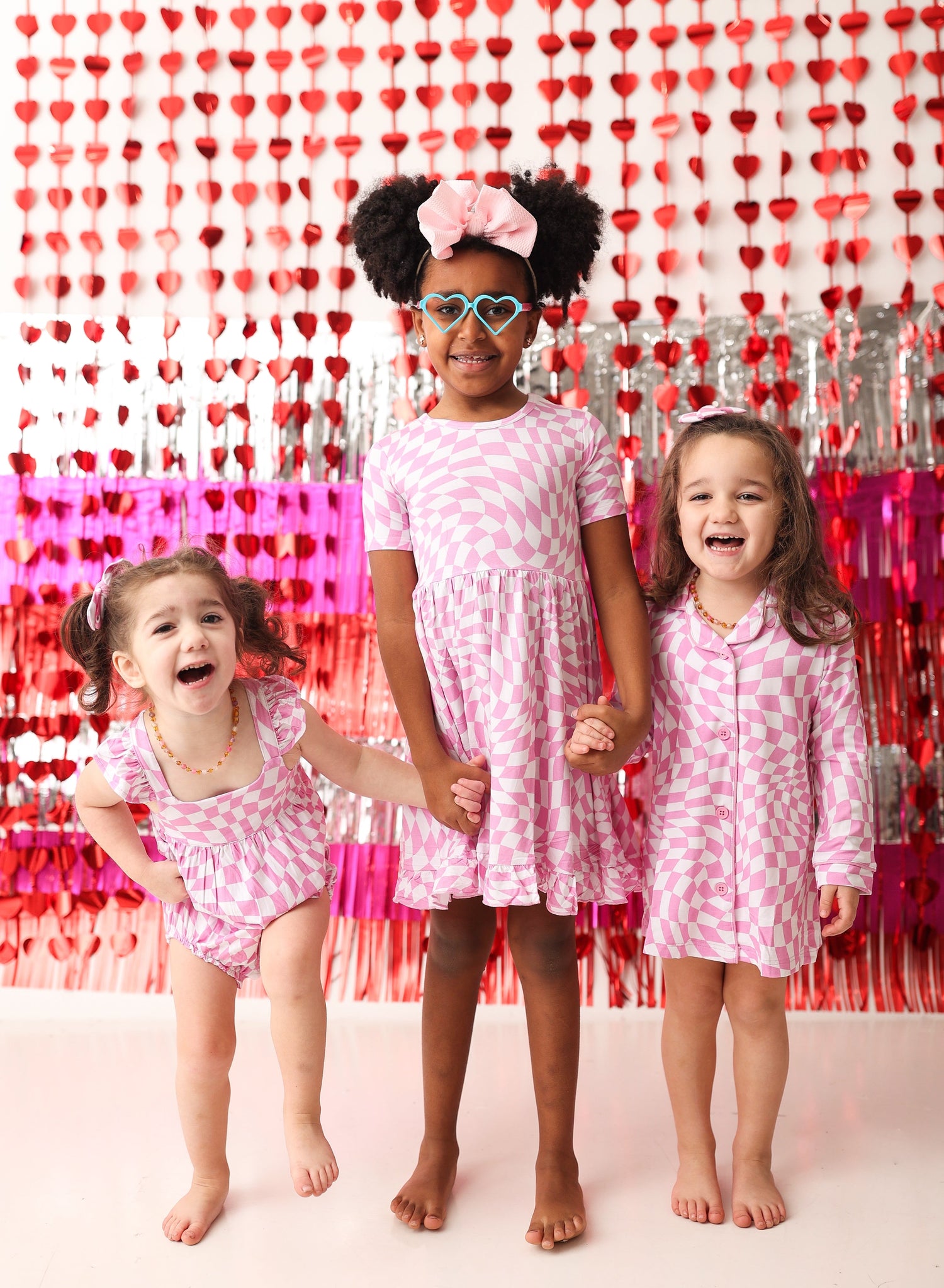 DREAM BIG LITTLE CO BUBBLEGUM WAVY CHECKERS DREAM RUFFLE DRESSEveretts Place