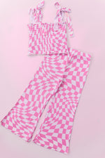 DREAM BIG LITTLE CO BUBBLEGUM WAVY CHECKERS DREAM SMOCKED FLARE SETEveretts Place