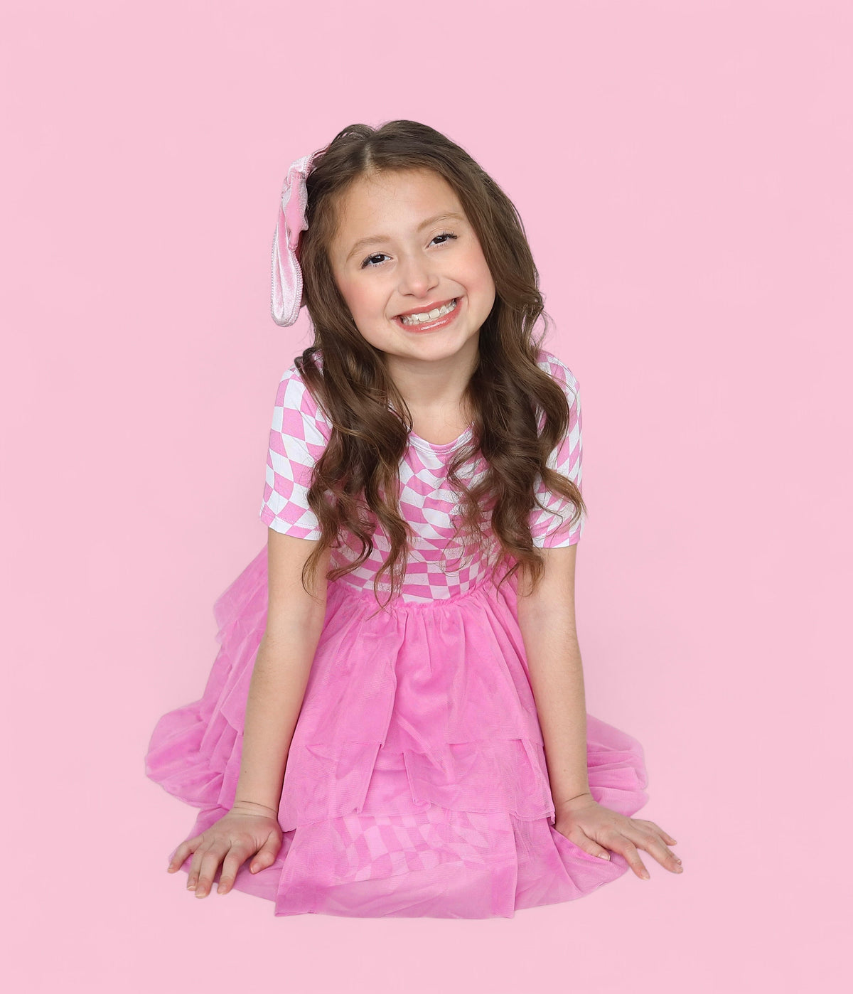 DREAM BIG LITTLE CO BUBBLEGUM WAVY CHECKERS DREAM TUTU DRESSEveretts Place