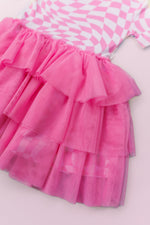 DREAM BIG LITTLE CO BUBBLEGUM WAVY CHECKERS DREAM TUTU DRESSEveretts Place