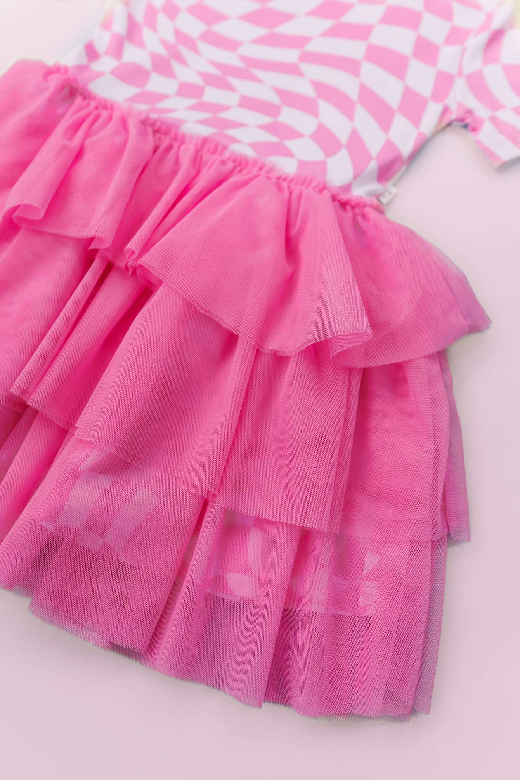 DREAM BIG LITTLE CO BUBBLEGUM WAVY CHECKERS DREAM TUTU DRESSEveretts Place