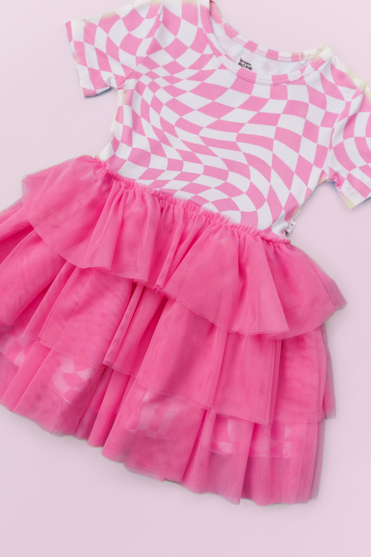 DREAM BIG LITTLE CO BUBBLEGUM WAVY CHECKERS DREAM TUTU DRESSEveretts Place