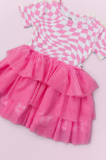 DREAM BIG LITTLE CO BUBBLEGUM WAVY CHECKERS DREAM TUTU DRESSEveretts Place