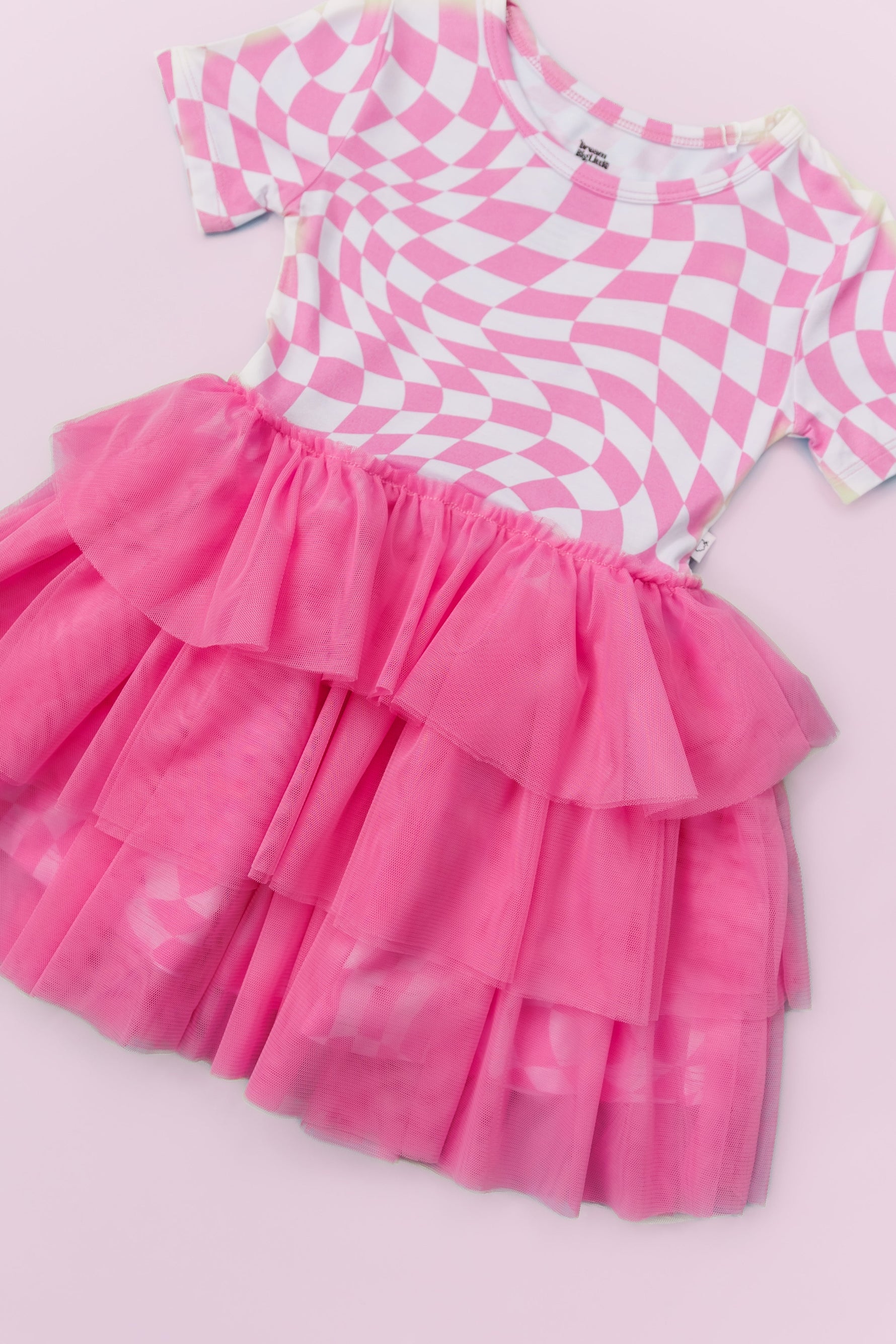 DREAM BIG LITTLE CO BUBBLEGUM WAVY CHECKERS DREAM TUTU DRESSEveretts Place