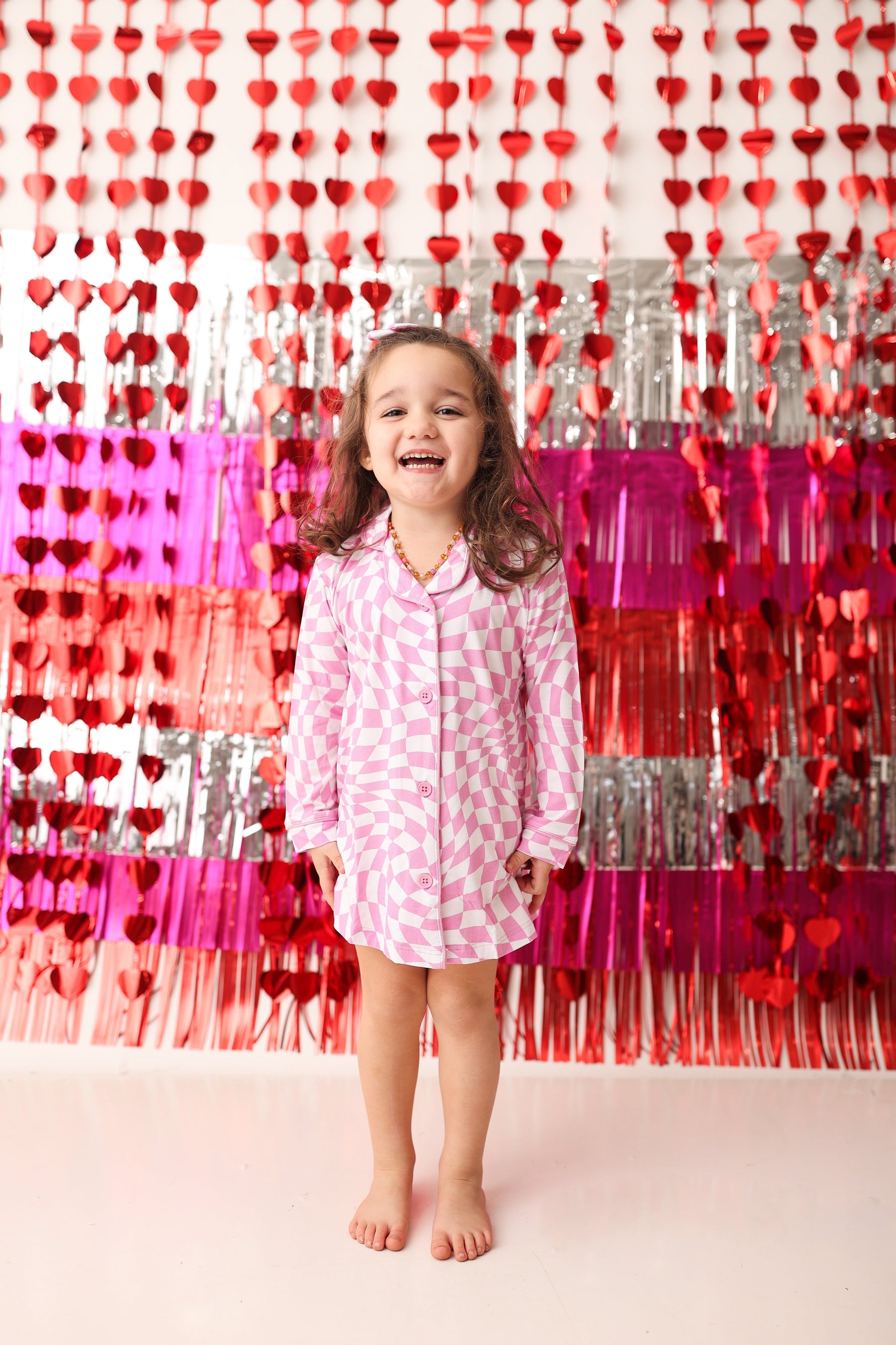 DREAM BIG LITTLE CO BUBBLEGUM WAVY CHECKERS GIRL'S DREAM GOWNEveretts Place