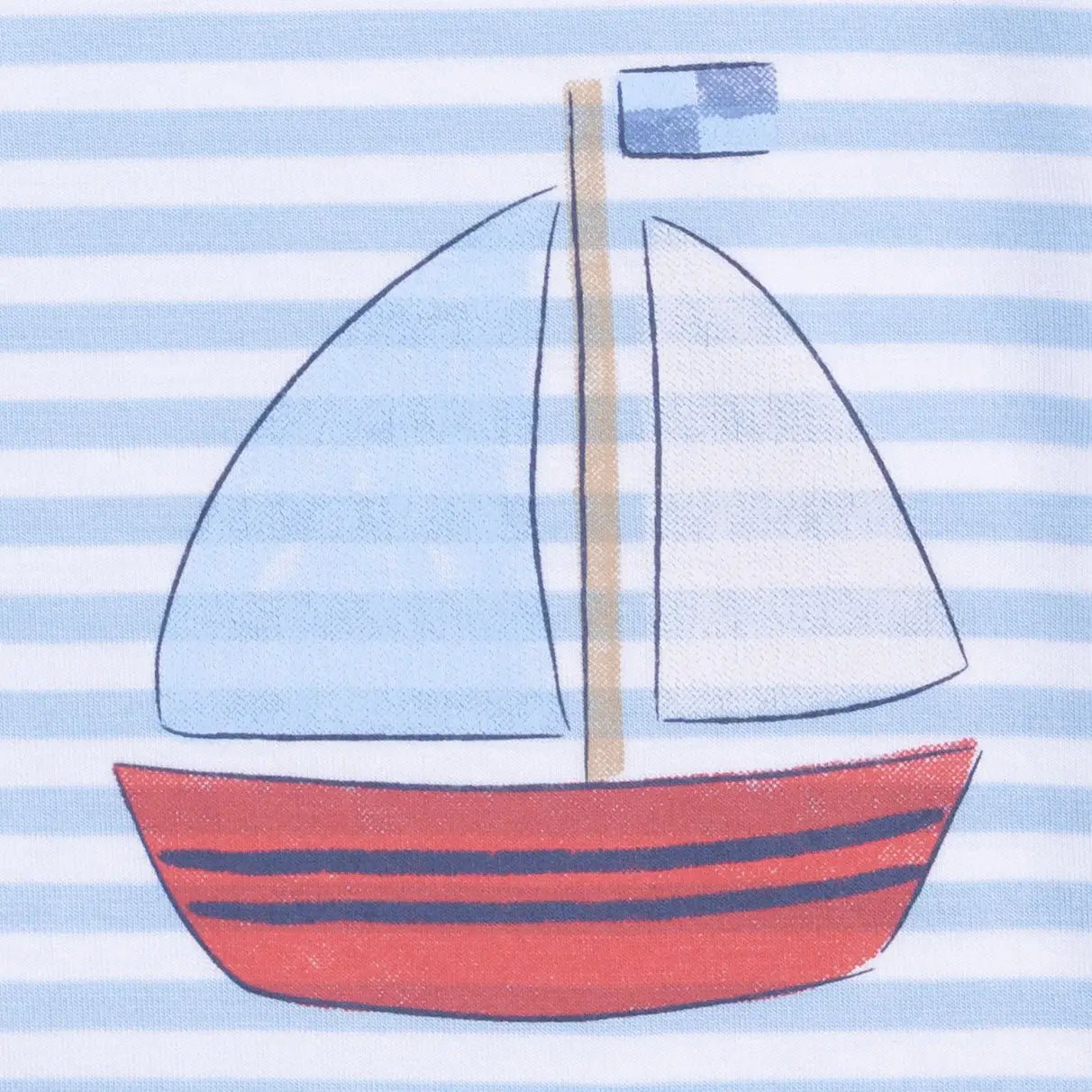 Angel Dear Bubbly Sailboat Stripe - Crew Neck Tee with Cargo Short - 