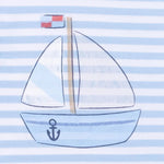 Angel Dear Bubbly Sailboat Stripe - Crew Neck Tee with Cargo Short - 
