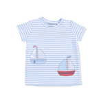 Angel Dear Bubbly Sailboat Stripe - Crew Neck Tee with Cargo Short - 