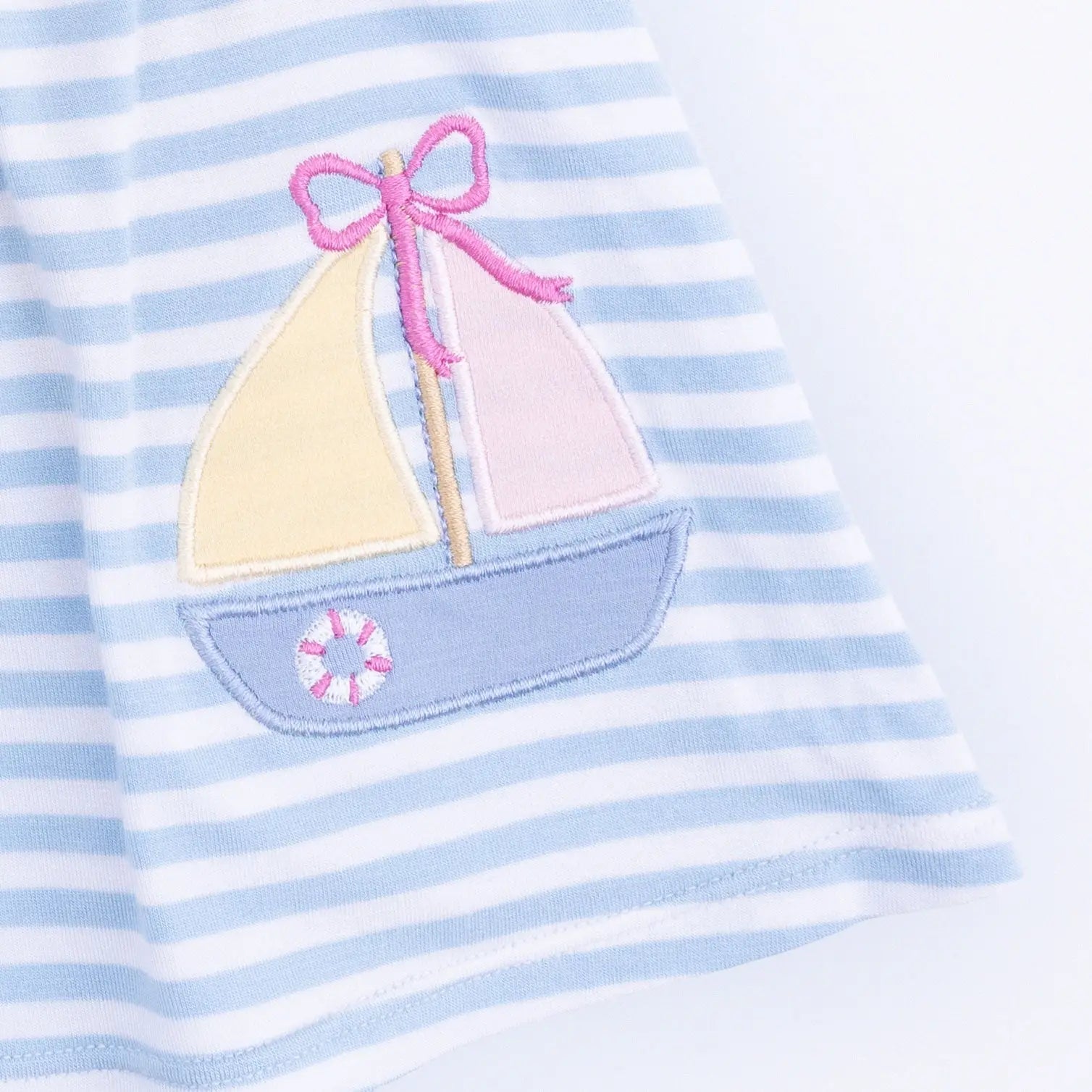 Angel Dear Bubbly Sailboat Stripe - Ruffle Top and Bloomer - 