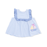 Angel Dear Bubbly Sailboat Stripe - Ruffle Top and Bloomer - 