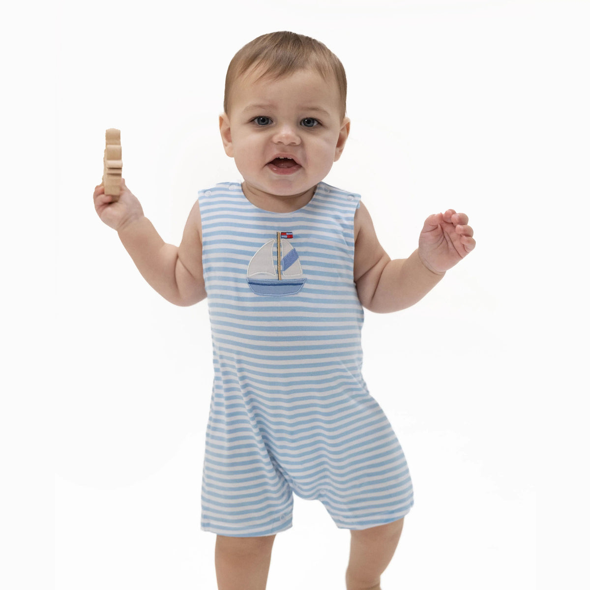 Angel Dear Bubbly Sailboat Stripe - Sleeveless Jon Jon - 