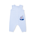 Angel Dear Bubbly Sailboat Stripe - Sleeveless Romper - 