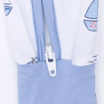 Angel Dear Bubbly Sailboats Blue - Convertible Romper - 