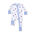 Angel Dear Bubbly Sailboats Blue - Convertible Romper - 