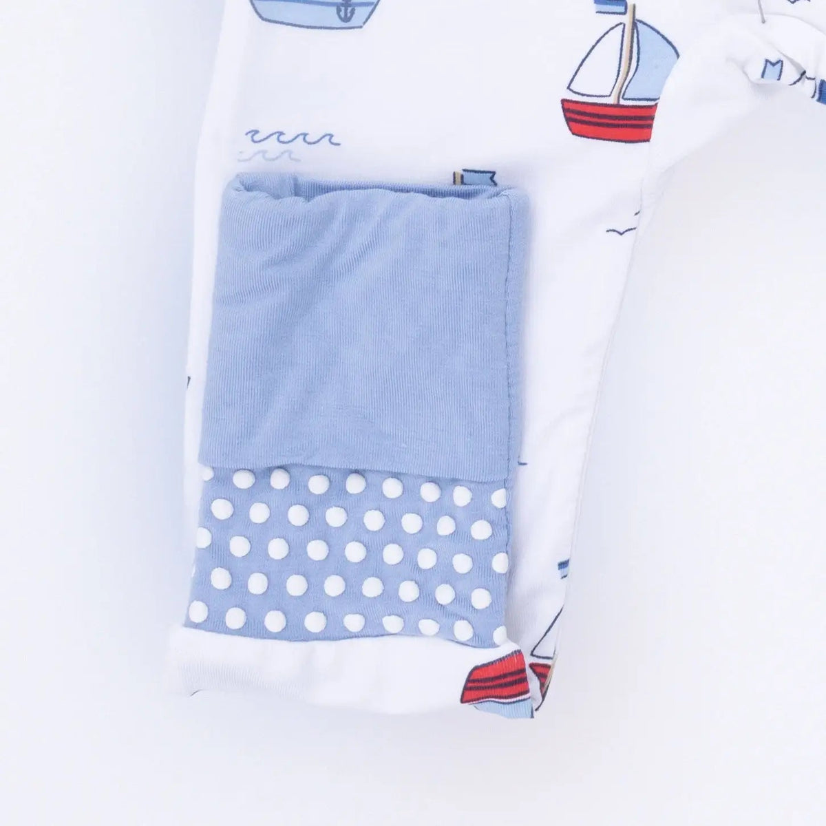 Angel Dear Bubbly Sailboats Blue - Convertible Romper - 