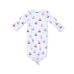 Angel Dear Bubbly Sailboats Blue - Knotted Gown and Hat - 