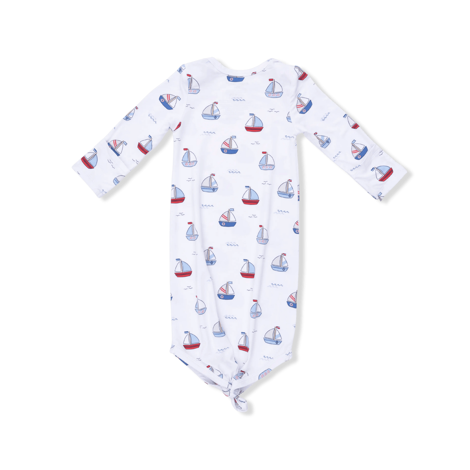 Angel Dear Bubbly Sailboats Blue - Knotted Gown and Hat - 
