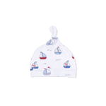 Bubbly Sailboats Blue - Knotted Hat - Baby & Toddler Clothing, Bib, Swim cap, Hat | Everetts Place